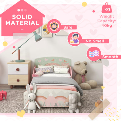 ZONEKIZ Toddler Bed Frame, Kids Bedroom Furniture for Ages 3-6 Years, Pink 