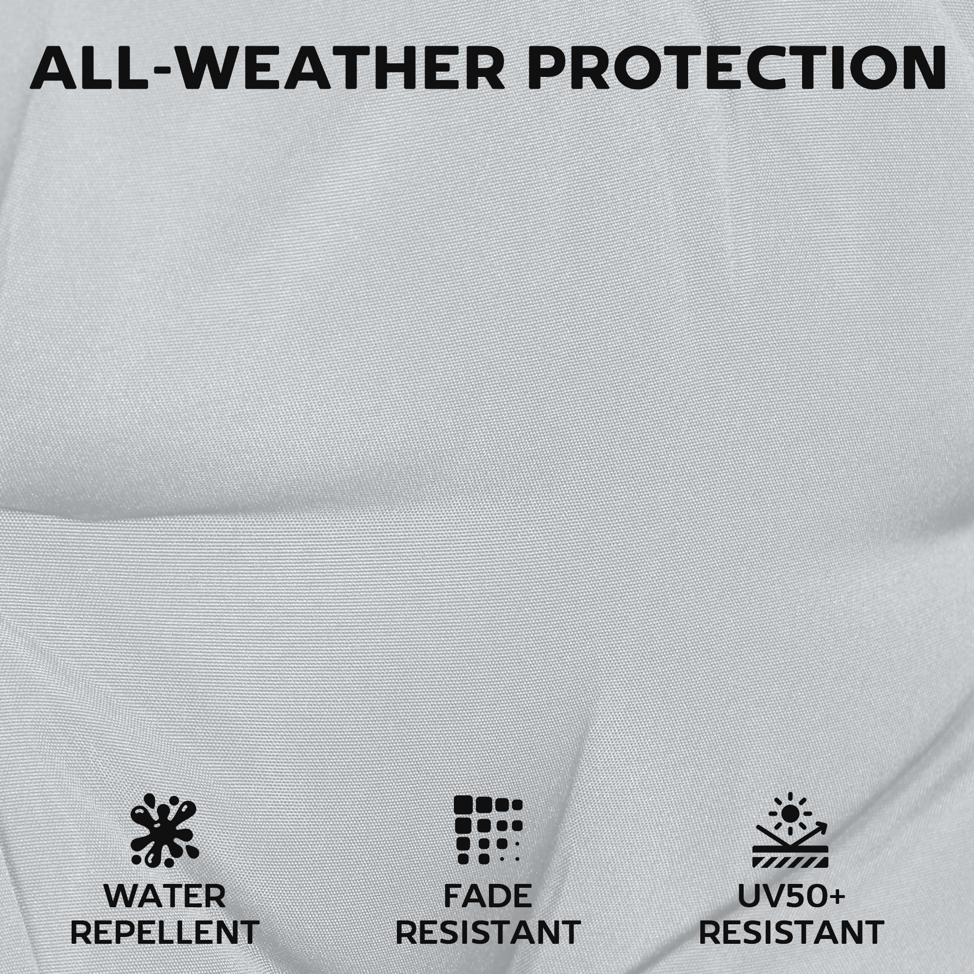 Outsunny Set of 6 Outdoor Seat Cushions with Machine Washable Cover, Water Repellent Seat Cushions Light Grey 
