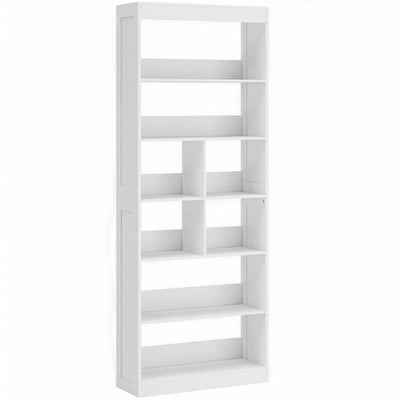 HOMCOM Bookcase, 6-Tier Bookshelf with Open Storage Shelves, Cubes, 180 cm Tall Display Shelf with Anti-Tipping Design, White