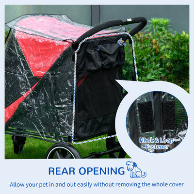 PawHut Rain Cover for Dog Pram, Stroller Buggy with Rear Entry 