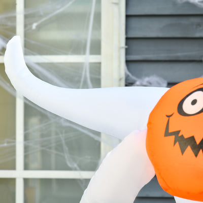 HOMCOM 6FT 1.8m LED Halloween Inflatable Decoration Floating Ghost & Pumpkin Party Outdoors Yard Lawn 