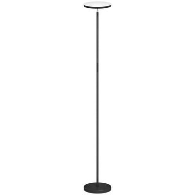 HOMCOM RGB Uplighter Floor Lamp, Tall Dimmable Standing Lamp with Remote & Touch Control, 350° Rotatable Head for Living Room Bedroom, 2700K-6000K Colour Temperatures, Black 