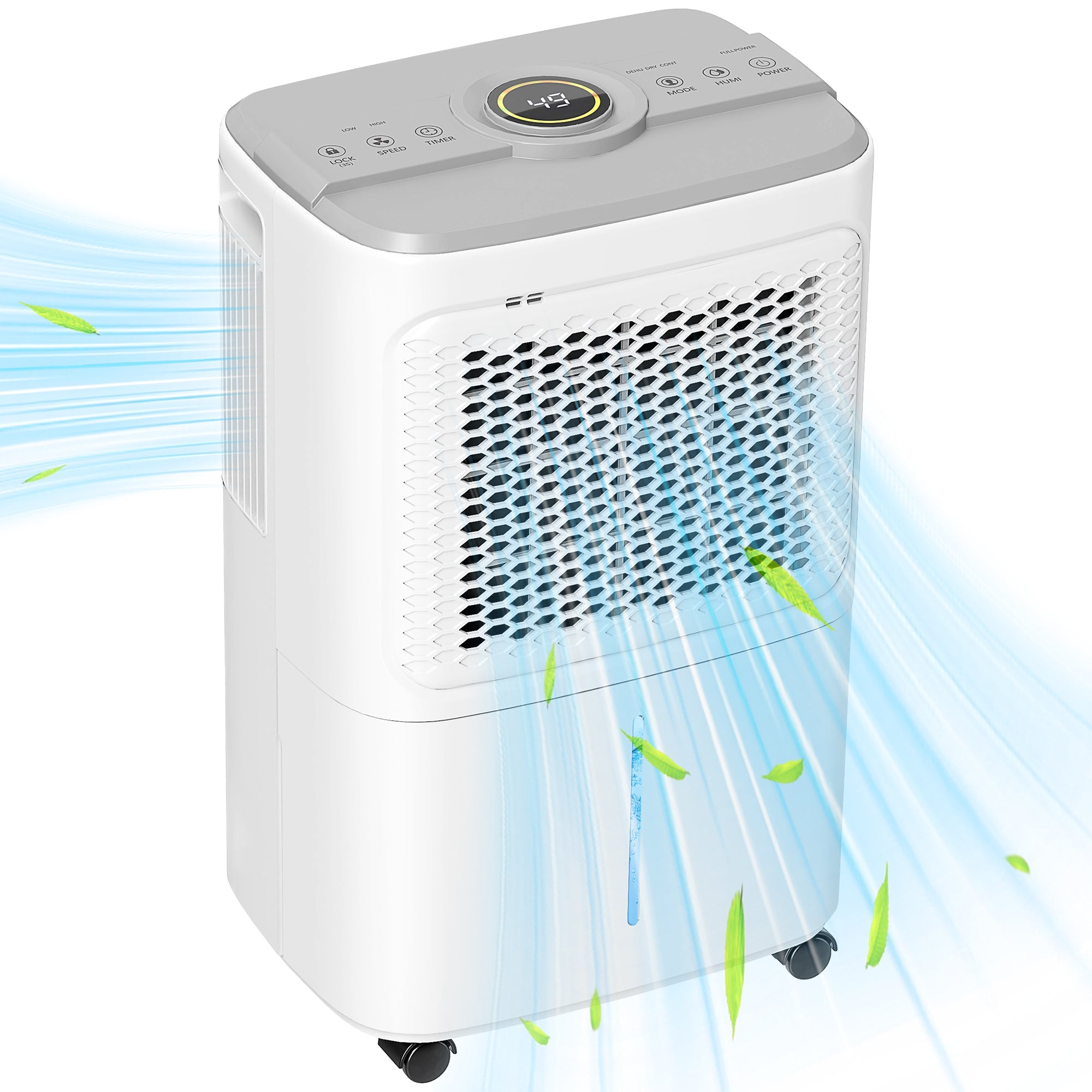 HOMCOM 12L Dehumidifier, with Touch Panel LED Screen - White 