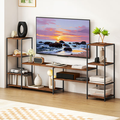 HOMCOM TV Unit for TVs up to 60 Inches, Industrial TV Stand with Storage Shelves, Entertainment Centre for Living Room, Bedroom 