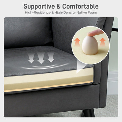 HOMCOM Two-Seater Leathaire Sofa - Grey 