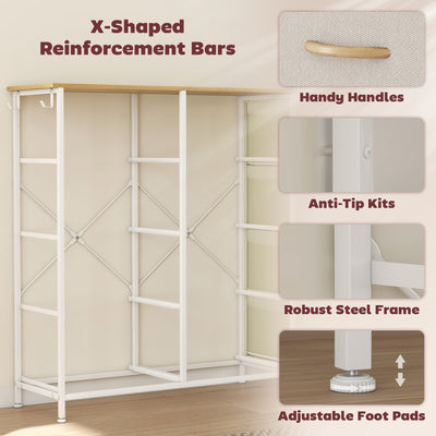 HOMCOM Chest of Eight Fabric Drawers - Beige 