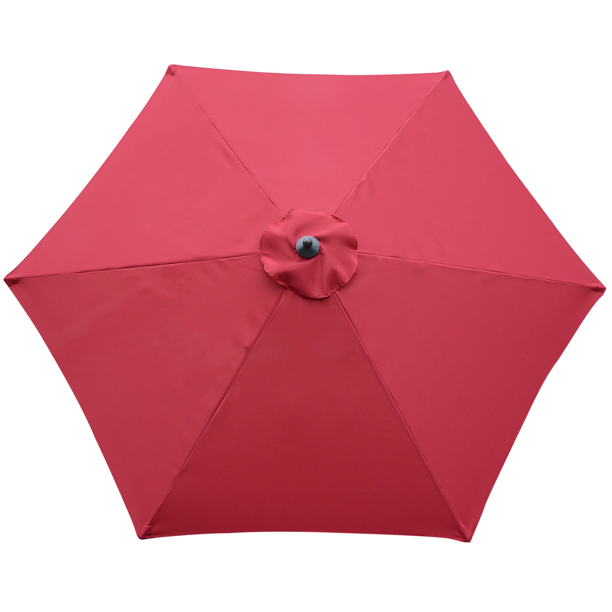 Outsunny 2.8m Garden Parasol Umbrella, Round Outdoor Market Table Umbrella Sun Shade Canopy, Wine Red 