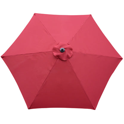 Outsunny 2.8m Garden Parasol Umbrella, Round Outdoor Market Table Umbrella Sun Shade Canopy, Wine Red 