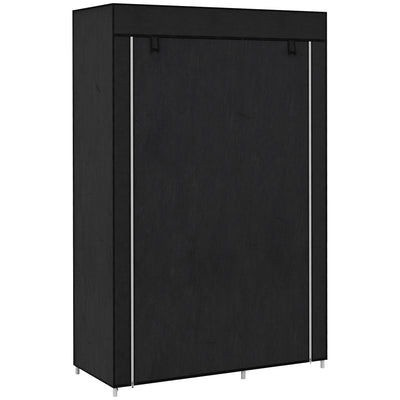 HOMCOM Fabric Wardrobe, Portable Wardrobe with 6 Shelves, 1 Hanging Rail, Foldable Closets, 103 x 43 x 162.5 cm, Black 