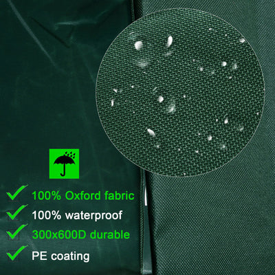 Outsunny 600D Oxford Patio Set Cover Outdoor Garden Rattan Furniture Protection Cover Protector Waterproof Anti-UV, Green, 205 x 145 x 70cm 