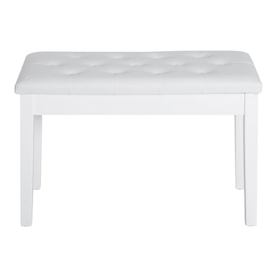 HOMCOM PU Leather Upholstered Piano Stool Makeup Stool Bench Dressing Table Seat with Storage 76x36x50cm, White 
