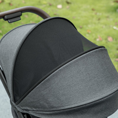 AIYAPLAY Foldable Baby Stroller with Adjustable Seat, 5-Point Harness, Canopy, Basket, 6.3kg Lightweight & Compact, Dark Grey 