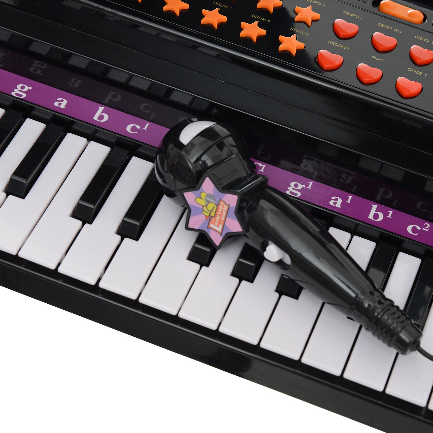 HOMCOM 37 Keys Kids Mini Electronic Keyboard Children Grand Piano with Stool Microphone Light Musical Instrument Educational Game Toy Set (Black) 