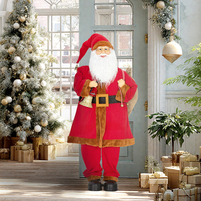 HOMCOM Singing and Dancing Santa Claus with Bell and Sack 
