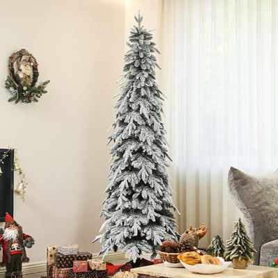HOMCOM 7ft Snow-Covered Unlit Artificial Christmas Tree 