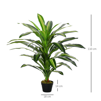 Outsunny Set of Two Artificial Dracaena Plants 