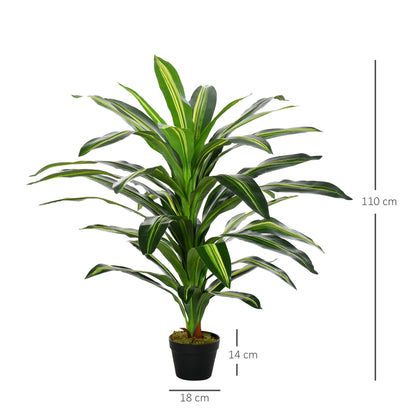 Outsunny Set of Two Artificial Dracaena Plants 