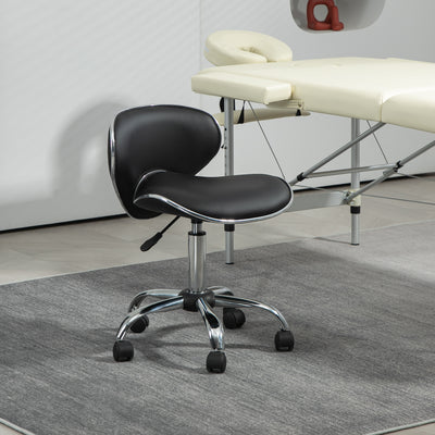 HOMCOM Adjustable Rolling Swivel Beauty Salon Chair, Stool for Spa, Black 