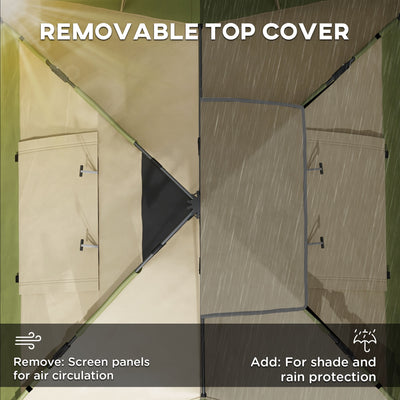 Outsunny Two-Man One Room Camping Tent, with Accessories - Dark Green 