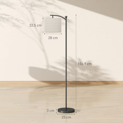 HOMCOM LED Floor Lamp, Stepless Dimmable Reading Standing Lamp with Magnetic Remote Control and 11 Colours Temperature & 11 Brightness Levels, 60 Min Timer for Living Room, Bedroom, Office, Black 
