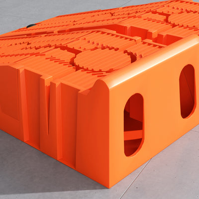 DURHAND 2 Pieces Car Ramps Heavy Duty 5 Ton Motorhome Levelling Ramps, Plastic Garage Workshop Car Lift, Portable Automotive Vehicle Campervan Car Ramp, Orange 