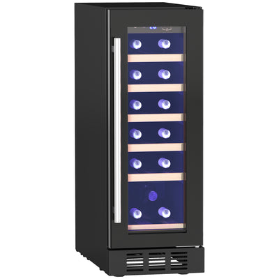 HOMCOM 19 Bottle 5-18\'e2\'84\'83 Wooden Rack Wine Fridge - Black 