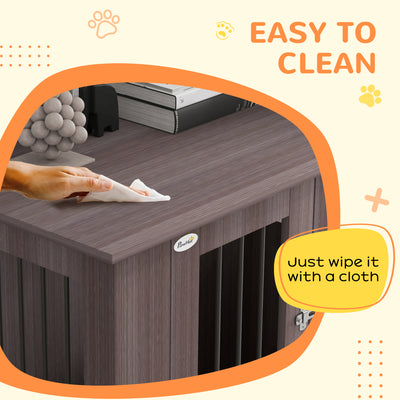 PawHut Dog Crate Table for Medium and Large Dogs with Magnetic Door for Indoor Use, 95 x 55 x 75 cm, Purple 