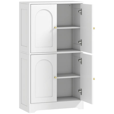 HOMCOM 4-Door Kitchen Storage Cabinet with Adjustable Shelves - White 
