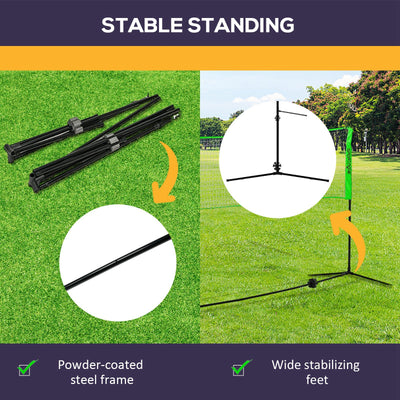 SPORTNOW Badminton Net Set, Height Adjustable Net for Pickleball, Volleyball, Badminton, with 3 Shuttlecocks, 4 Rackets 