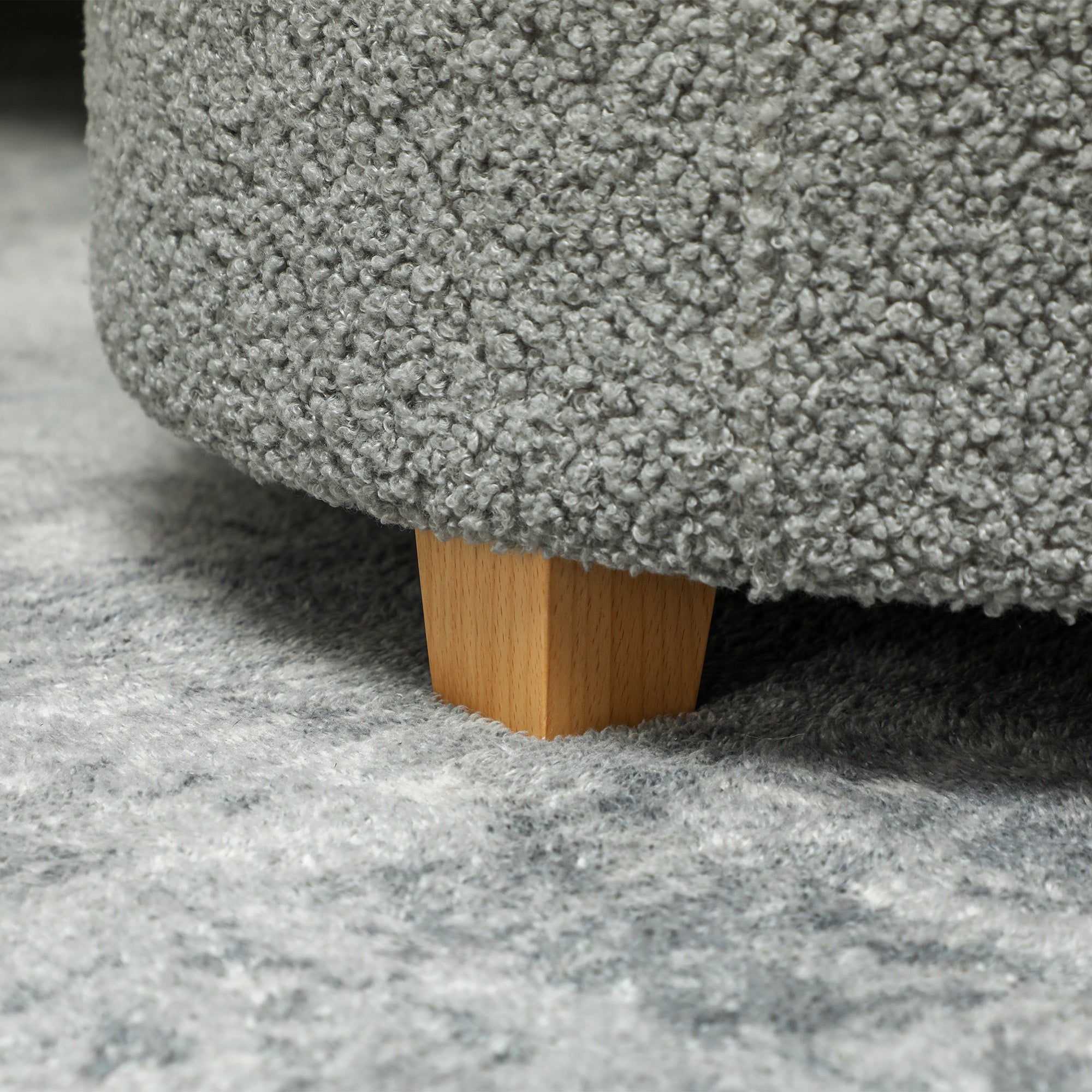 HOMCOM 31.8L Teddy Fleece Storage Ottoman - Grey