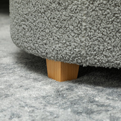 HOMCOM 31.8L Teddy Fleece Storage Ottoman - Grey