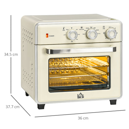 HOMCOM 20L 90-230\'e2\'84\'83 Mini Electric Oven - Cream