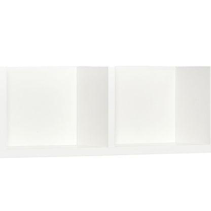 HOMCOM Wall Mount 84 CD / 56 DVD/Blu-ray/ Media Storage Rack 4 Cubes, Wooden Shelf Organiser Unit Bookcase Display, Set of 2, White