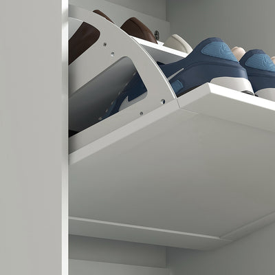 HOMCOM Modern Compact Three-Drawer Shoe Storage Cabinet - White 