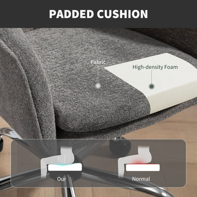 HOMCOM Velvet-Feel Office Chair - Grey 