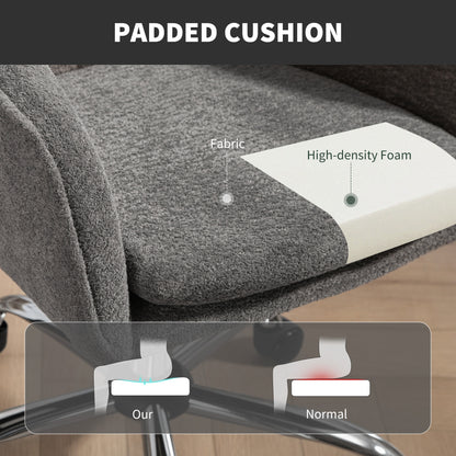 HOMCOM Velvet-Feel Office Chair - Grey