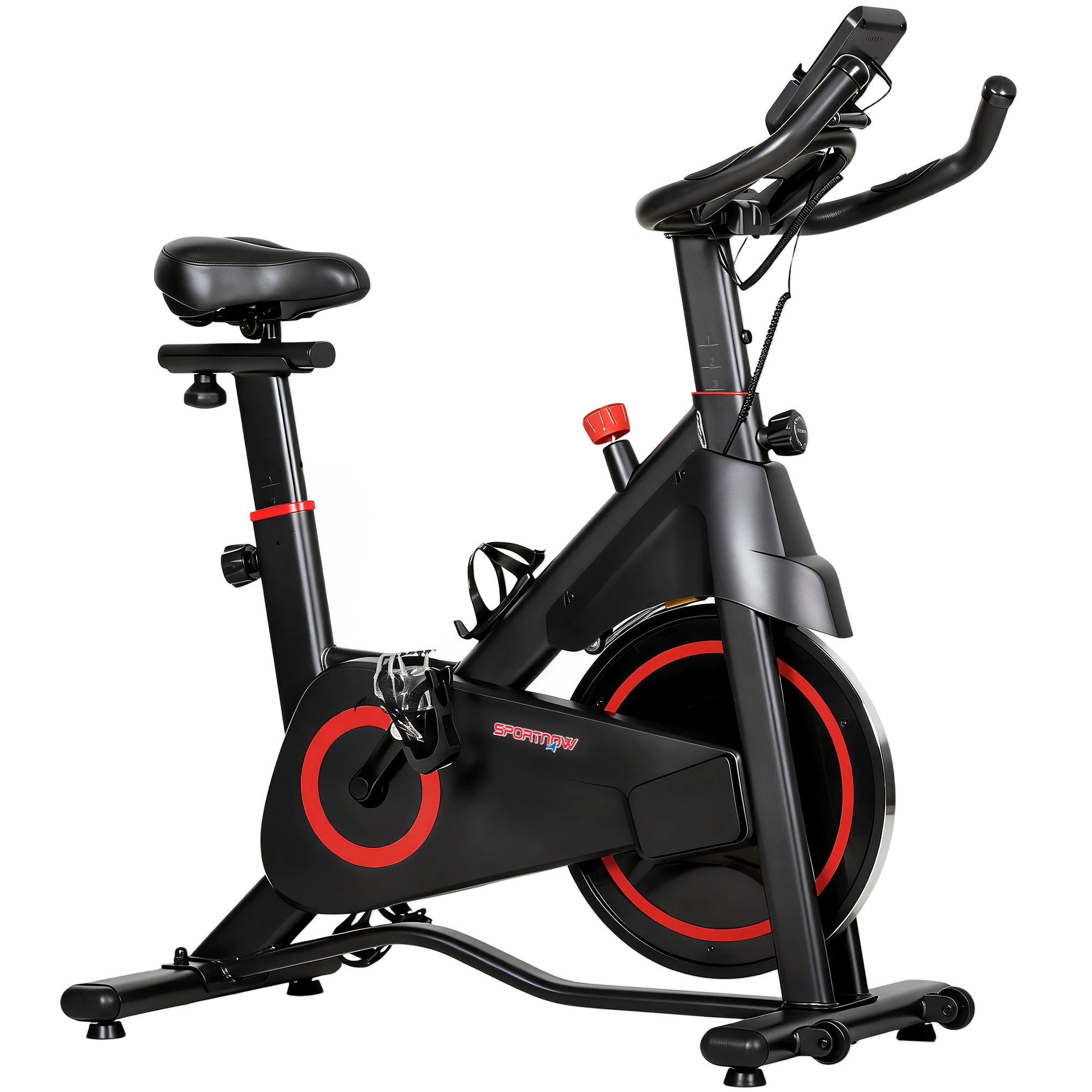 SPORTNOW Exercise Bike, Stationary Bike with Adjustable Magnetic Resistance, Indoor Cycling Equipment with LCD Display 