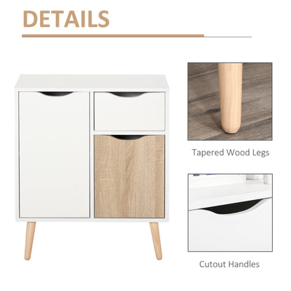 HOMCOM Sideboard Floor Cabinet Storage Cupboard with Drawer for Bedroom, Living Room, Entryway, Brown 