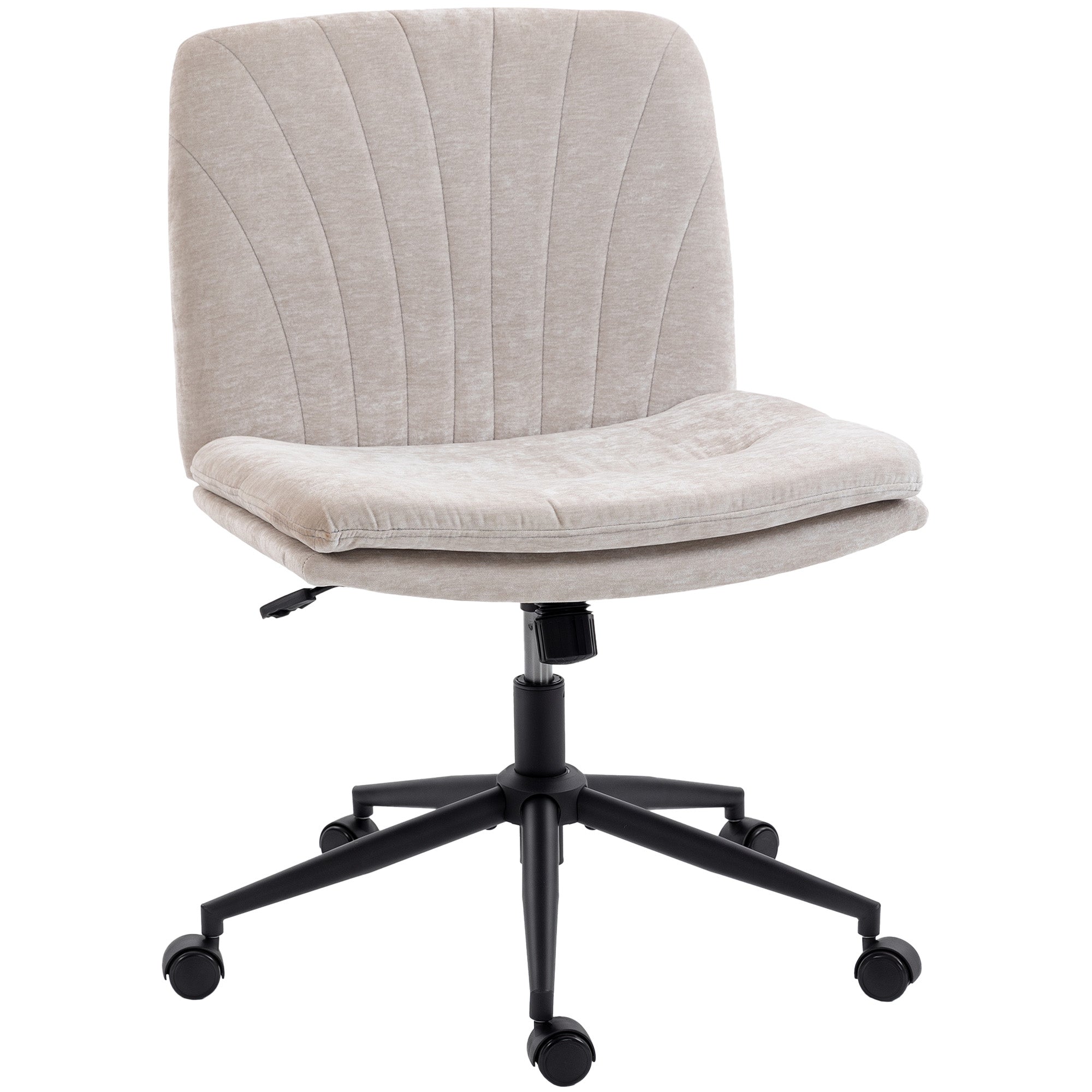 HOMCOM Criss Cross Chair with Wheels, No Arms - Beige 