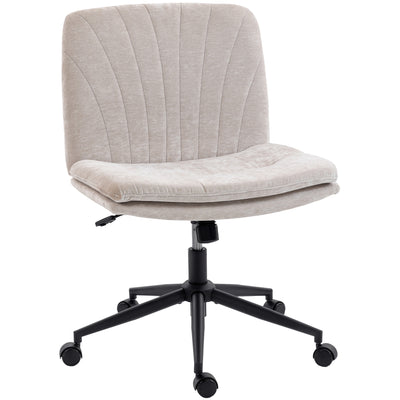 HOMCOM Criss Cross Chair with Wheels, No Arms - Beige 