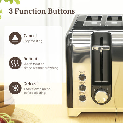 HOMCOM Retro 3000W Kettle and Toaster Set - Black 