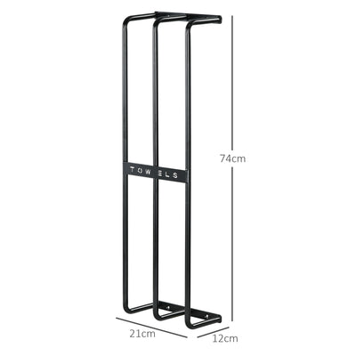 HOMCOM Six Large Towel Metal Holder, with Mounting Accessories 