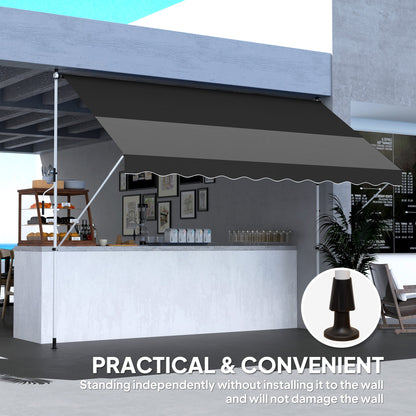 Outsunny 3x1.5m  Adjustable Outdoor Aluminium Frame Awning Black 