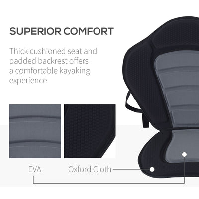 HOMCOM Deluxe Kayak Seat Sit On Top Padded Backrest Canoe Rafting Sports High Back Detachable 