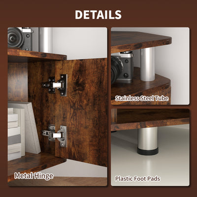 HOMCOM TV Unit Cabinet for TVs up to 55 Inches with Storage Shelves and Cupboard, Entertainment Centre for Living Room, Rustic Brown 
