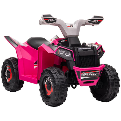 HOMCOM 6V Quad Bike with Wear-Resistant Wheels, Forward Backward Function, for Ages 18-36 Months, Pink 