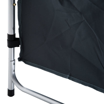 Outsunny 4ft Folding Picnic Table Portable Adjustable Camping Table Aluminum Outdoor Dining w/ Storage Underneath 