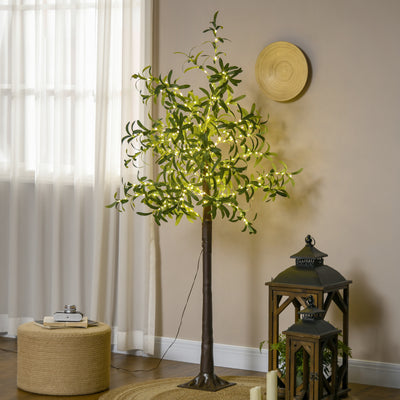 HOMCOM 300 LED Light Decorative Artificial Olive Tree - Green 