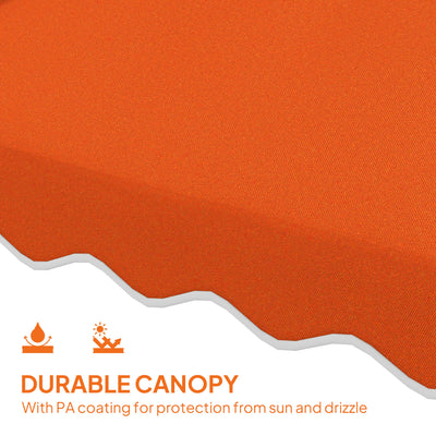 Outsunny 2.5m Cantilever Parasol with Easy Lever, Square Double Top Garden Parasol Umbrella with Ruffles and Cross Base, Overhanging Outdoor Sun Shades, Orange 