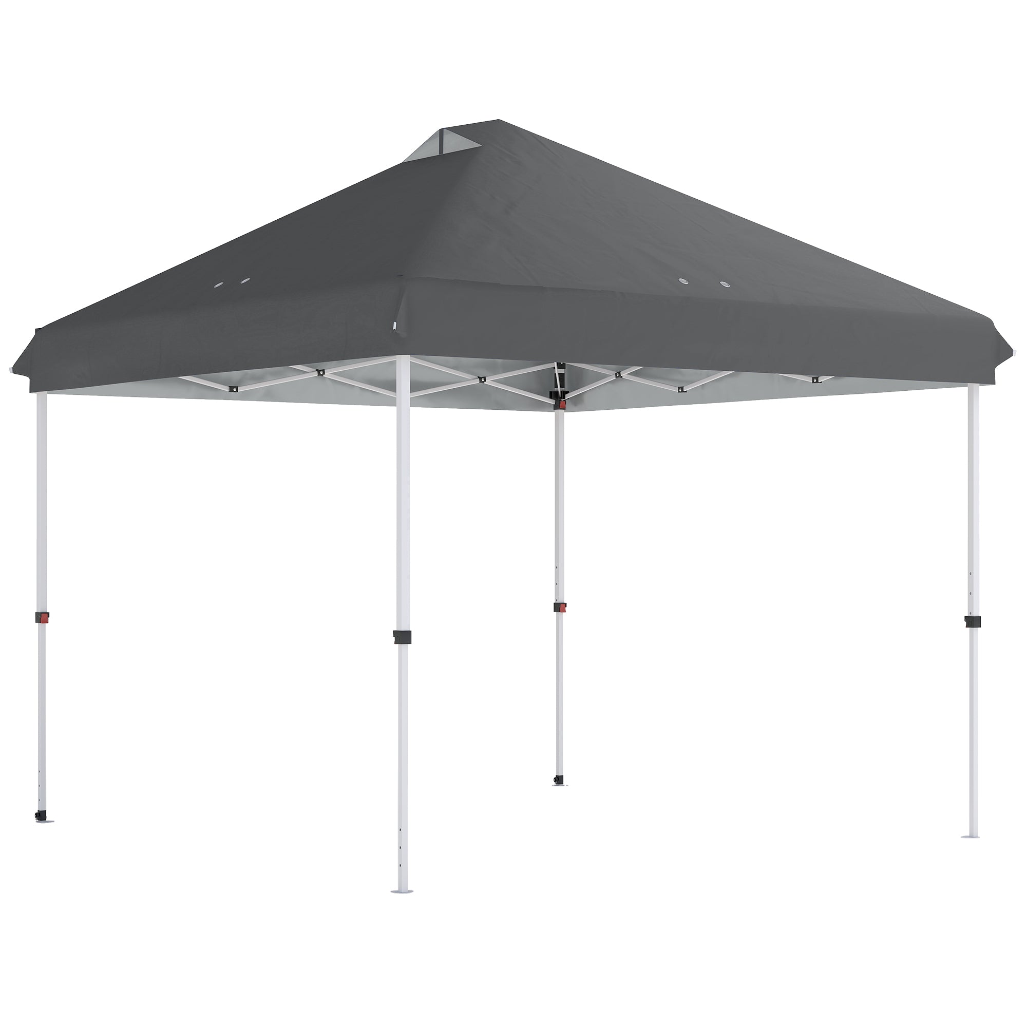 Outsunny 3 x 3 m Pop Up Gazebo with Wheels, UPF50+ One-Touch Outdoor Garden Party Tent Marquee Wedding Awning Canopy, Dark Grey 